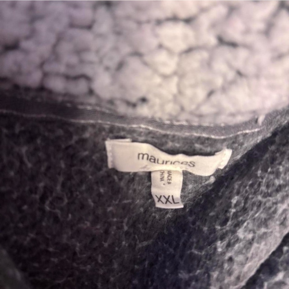 Maurices Women’s  Sherpa Hoodie - Gray and White - Picture 4 of 5